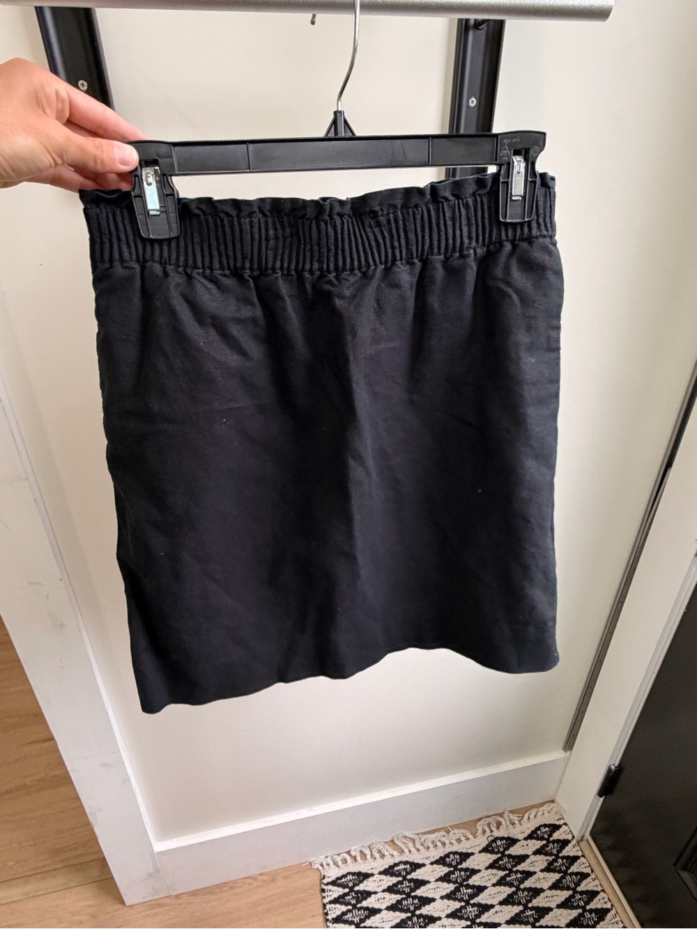 J. Crew Black Mini Skirt with Elastic Waist